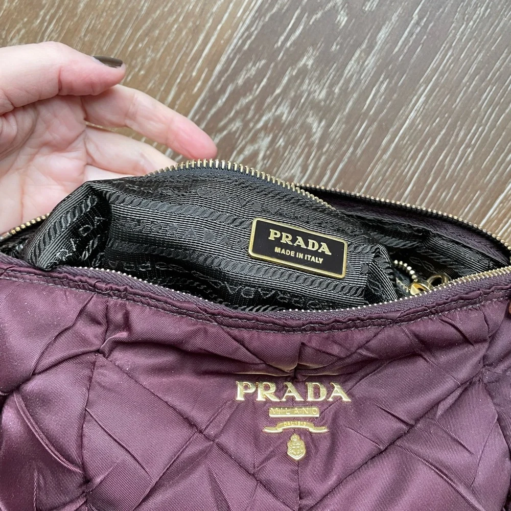 PRADA Eggplant Purple handle bag nylon - Picture 8 of 10